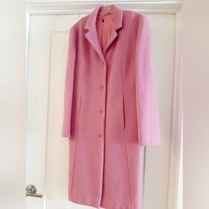 Bubble Gum Pink Wool Blend Cashmere Coat by Mango